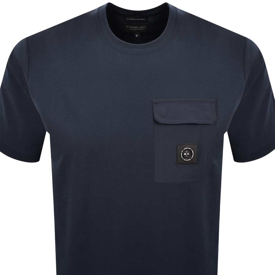 Image number 2 for Marshall Artist Aksu Pocket T Shirt Navy