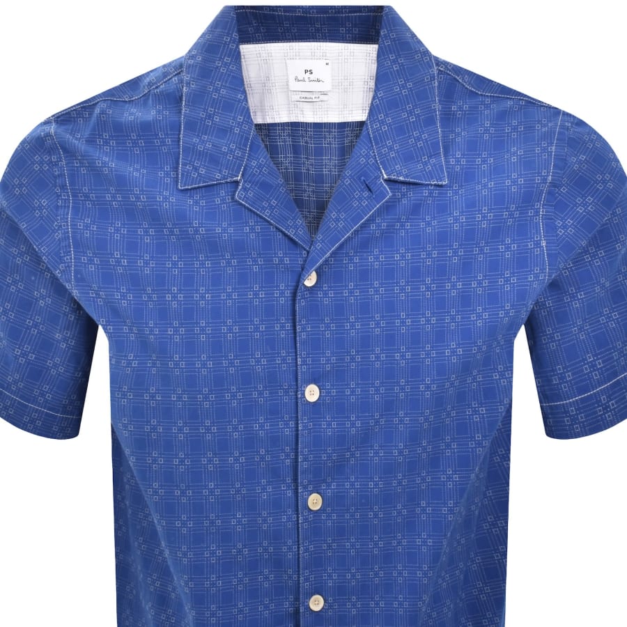 Image number 2 for Paul Smith Casual Fit Short Sleeved Shirt Blue