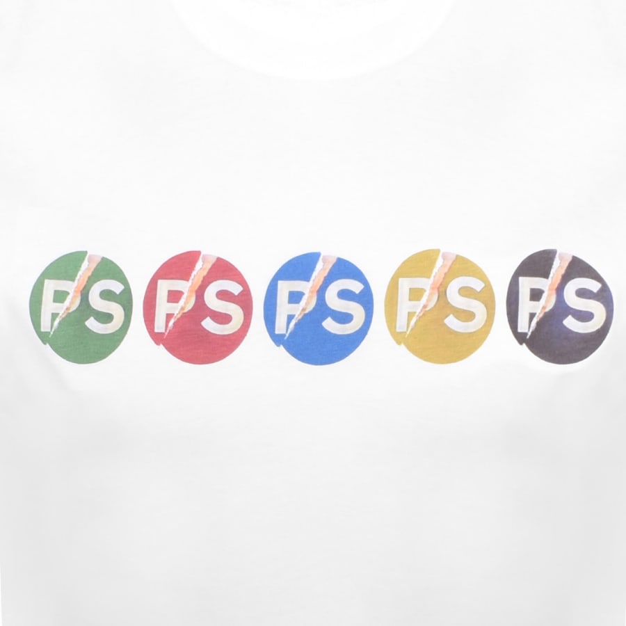 Image number 3 for PS By Paul Smith Graffiti Logo T Shirt White