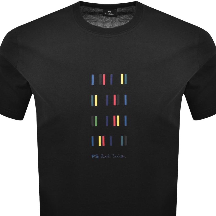 Image number 2 for PS By Paul Smith Striped Logo T Shirt Black