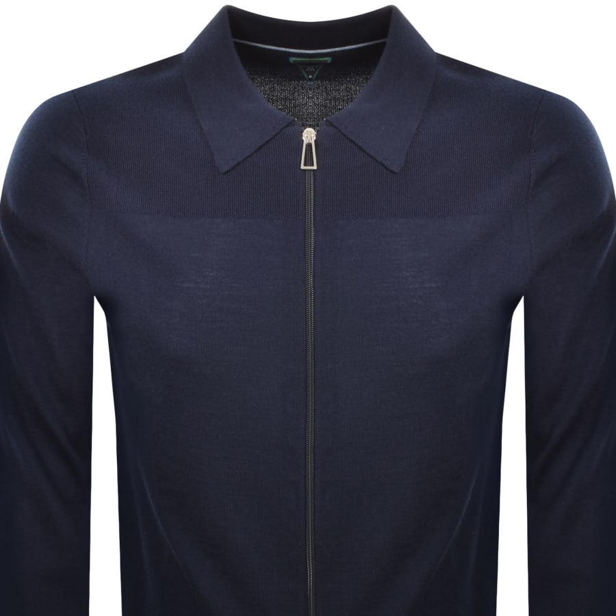 Image number 2 for Paul Smith Full Zip Knit Cardigan Navy