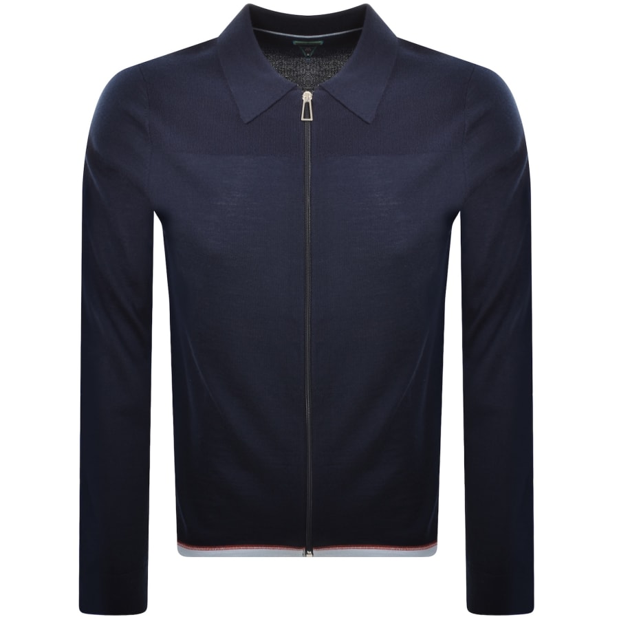 Image number 1 for Paul Smith Full Zip Knit Cardigan Navy