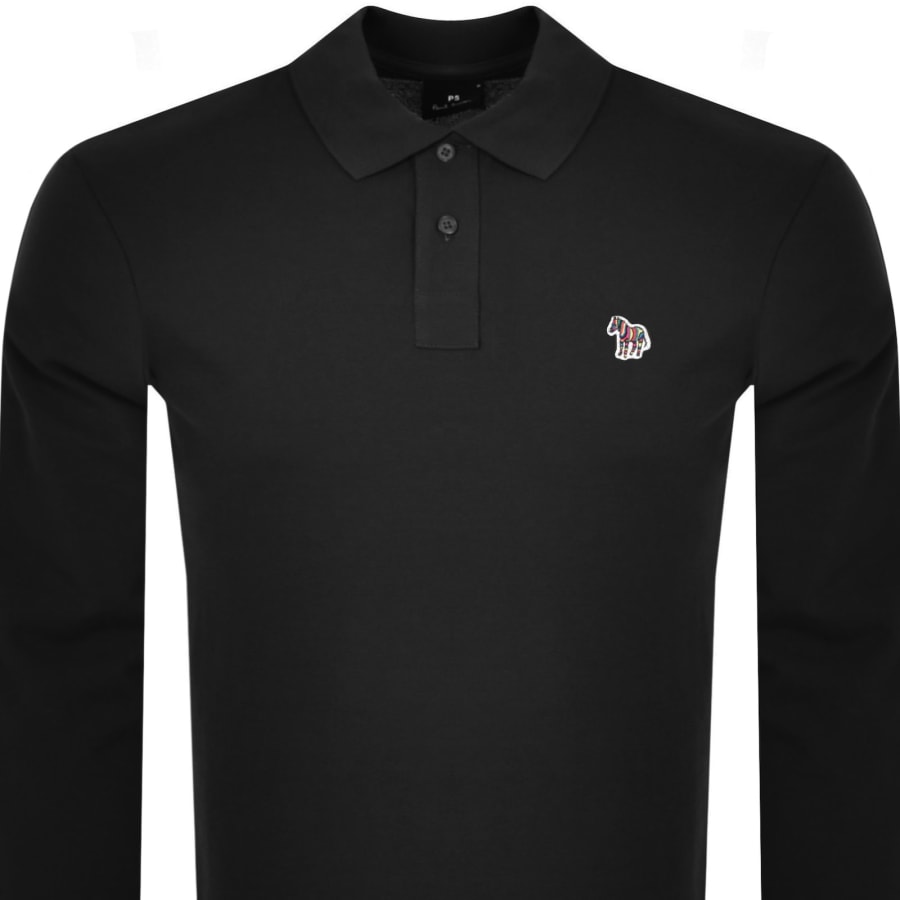 Image number 2 for Paul Smith Long Sleeved Polo T Shirt Black