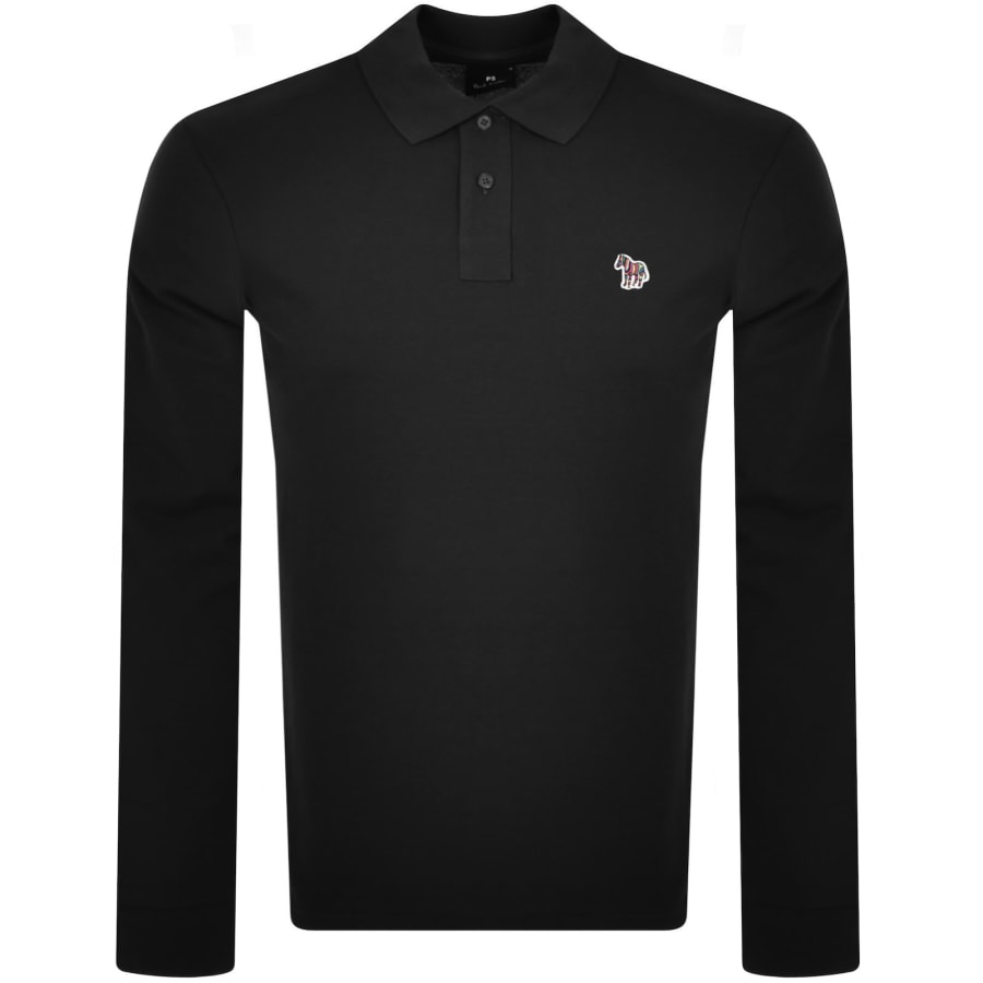 Image number 1 for Paul Smith Long Sleeved Polo T Shirt Black