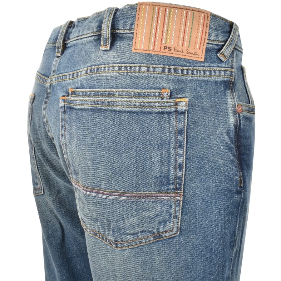 Image number 4 for Paul Smith Relaxed Taper Jeans Mid Wash Blue