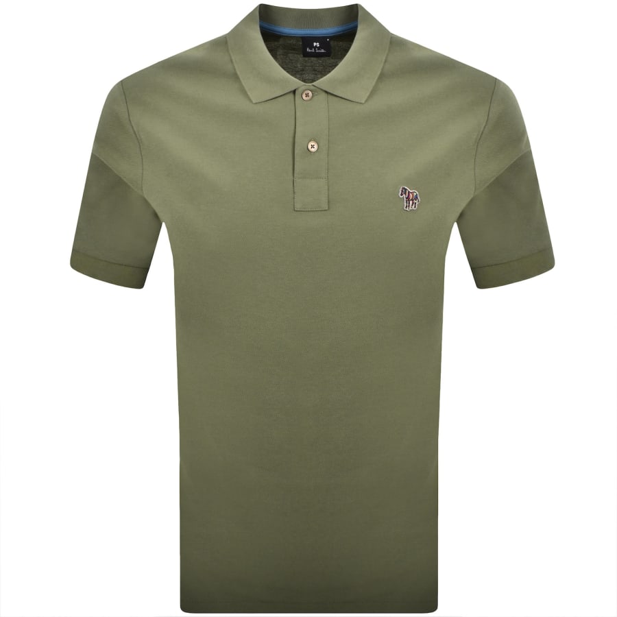 Image number 1 for Paul Smith Regular Fit Zebra Polo Green