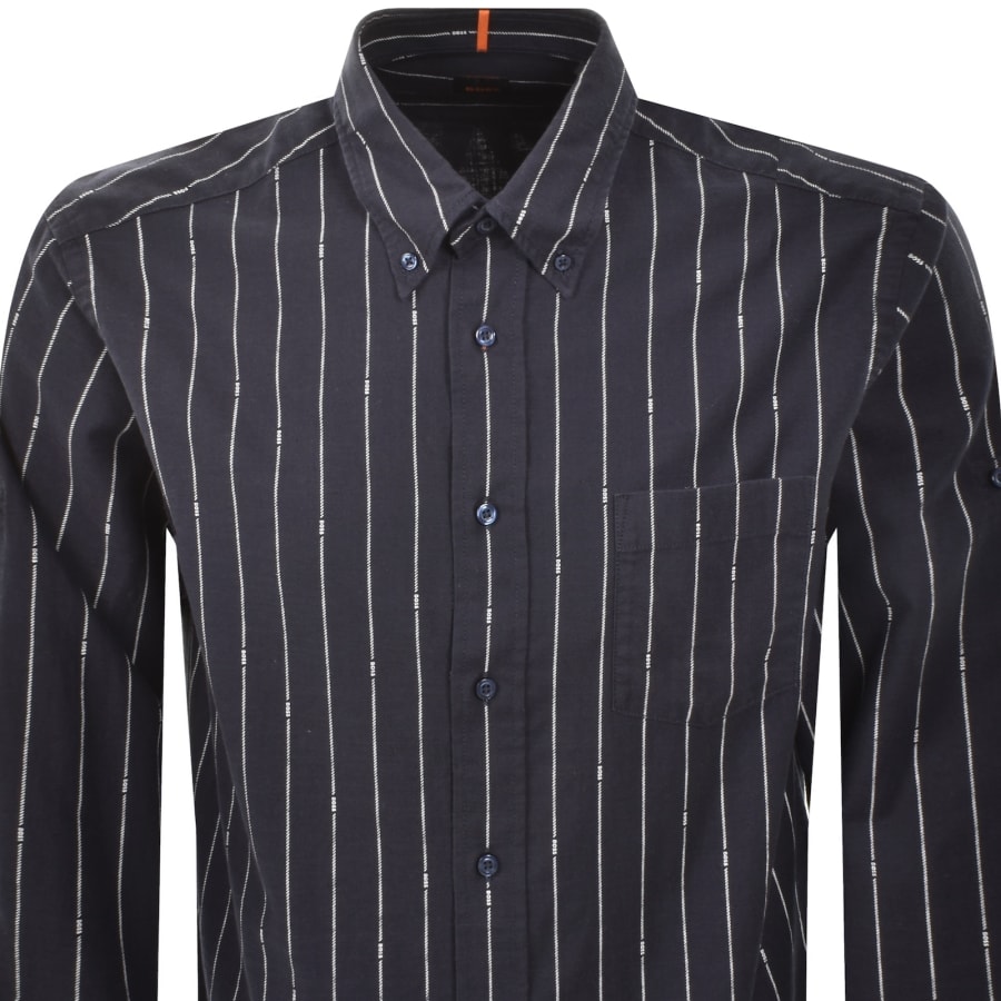Image number 2 for BOSS Lambey 2 Long Sleeved Shirt Navy