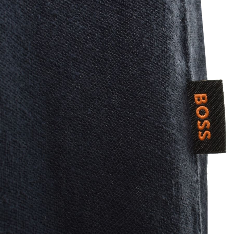 Image number 3 for BOSS Rash 2 Short Sleeved Linen Shirt Navy