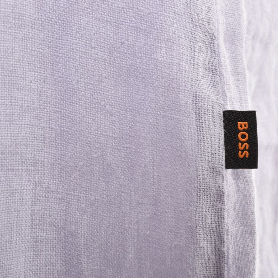 Image number 3 for BOSS Rash 2 Short Sleeved Linen Shirt Lilac