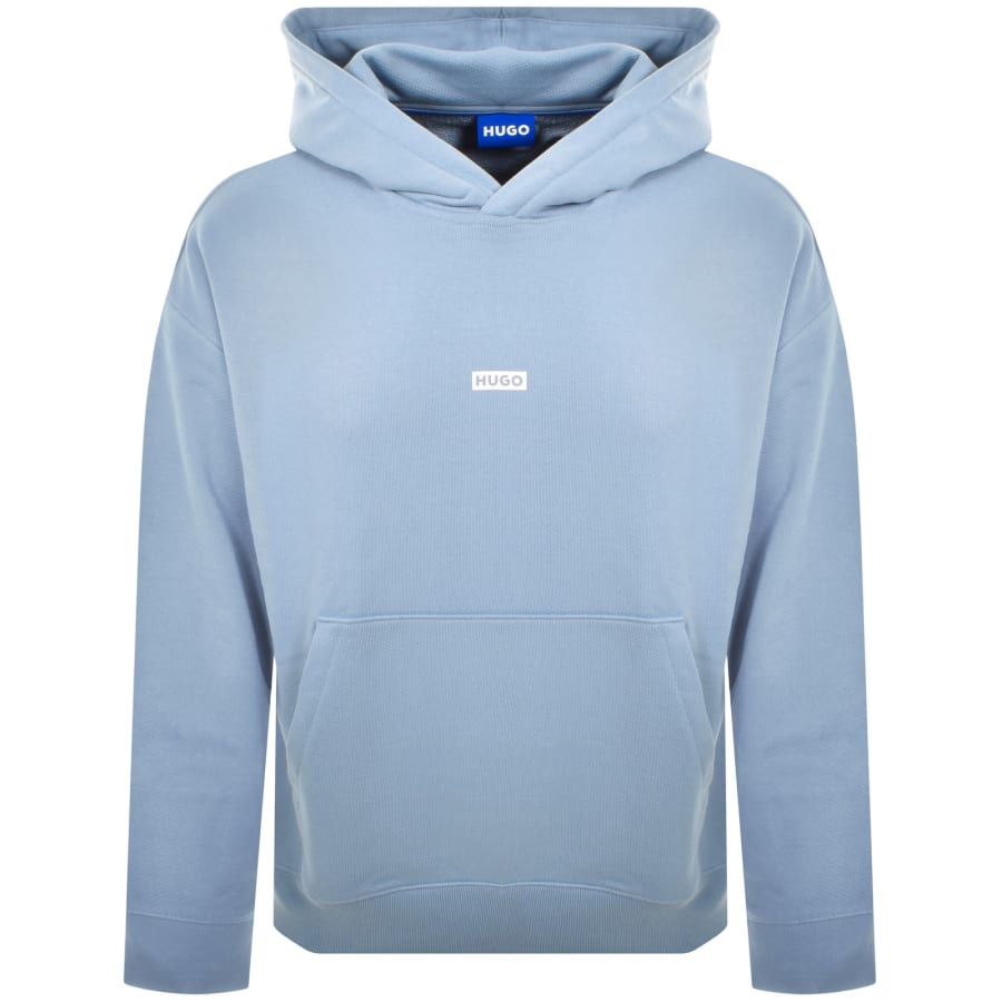 Image number 2 for HUGO Blue Nazardo Hoodie Light Blue