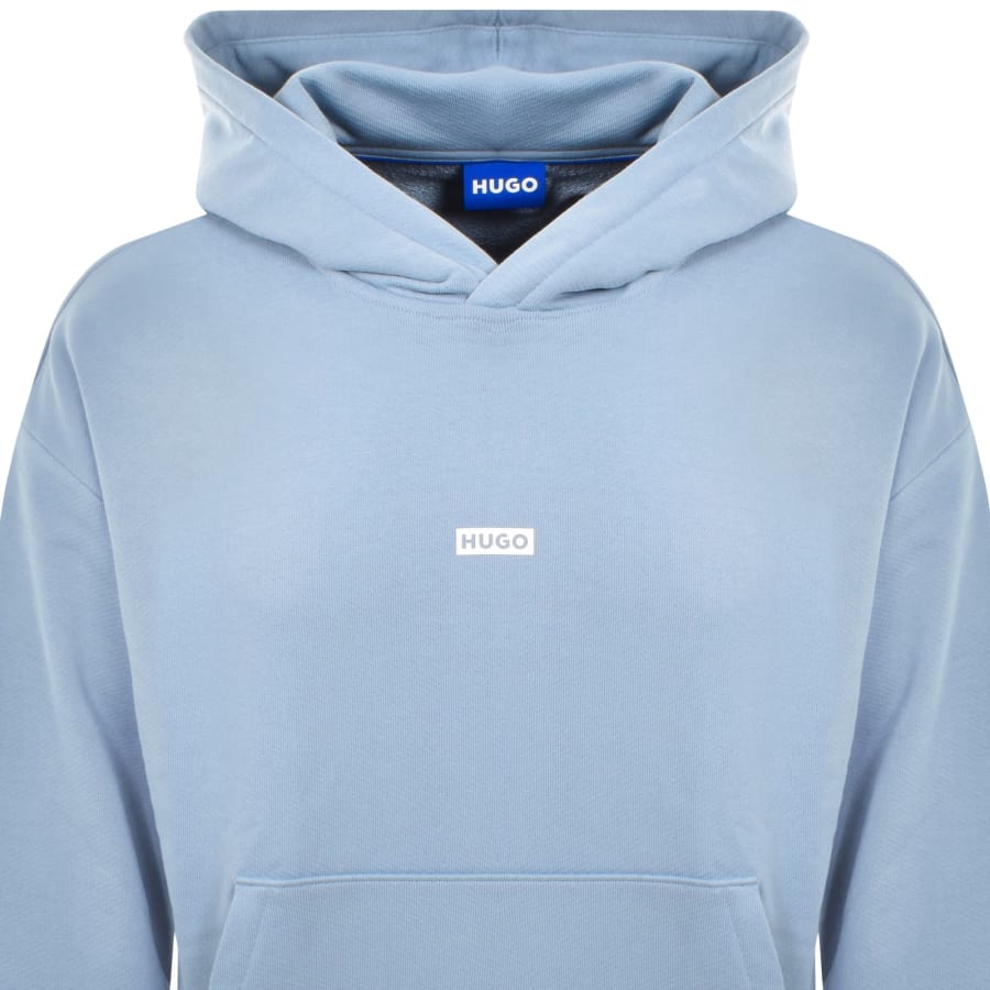 Image number 3 for HUGO Blue Nazardo Hoodie Light Blue