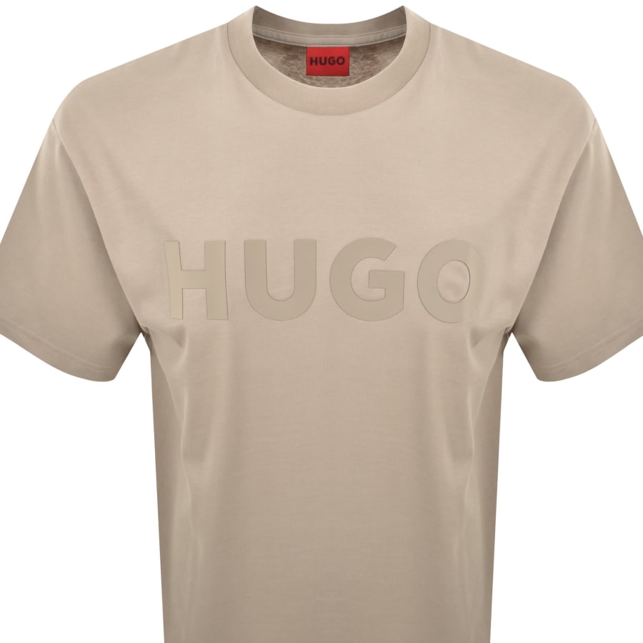 Image number 2 for HUGO Dinkee Loose Fit T Shirt Beige