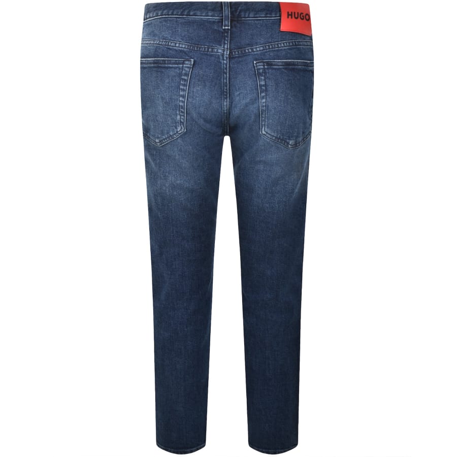 Image number 3 for HUGO 708 Slim Fit Jeans Dark Wash Blue