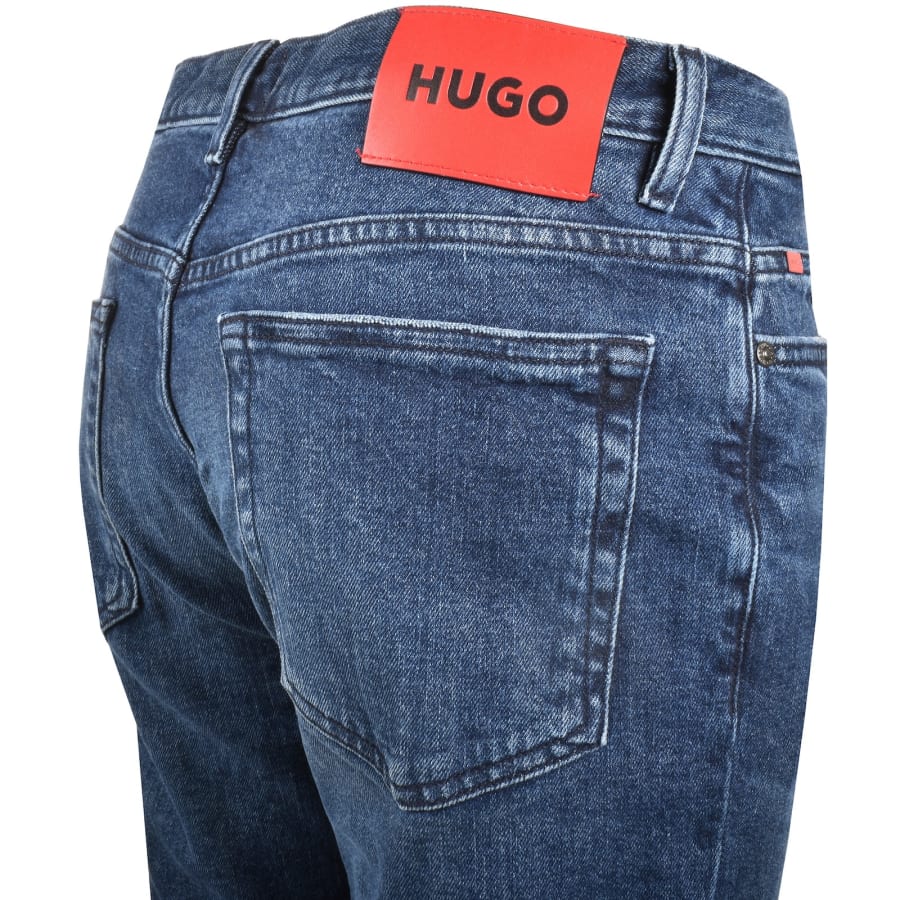 Image number 4 for HUGO 708 Slim Fit Jeans Dark Wash Blue