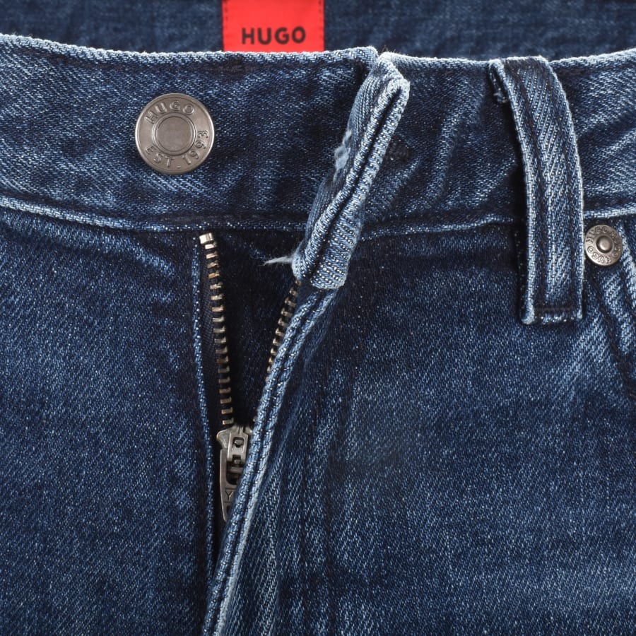 Image number 5 for HUGO 708 Slim Fit Jeans Dark Wash Blue