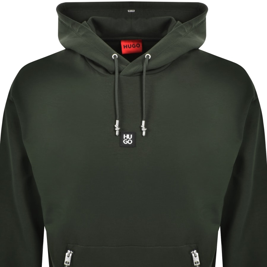 Image number 2 for HUGO Dargenhood Hoodie Green