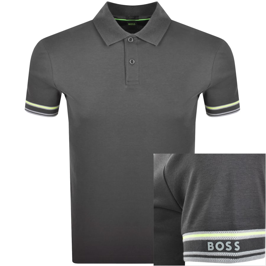 Image number 1 for BOSS Zone Polo T Shirt Grey