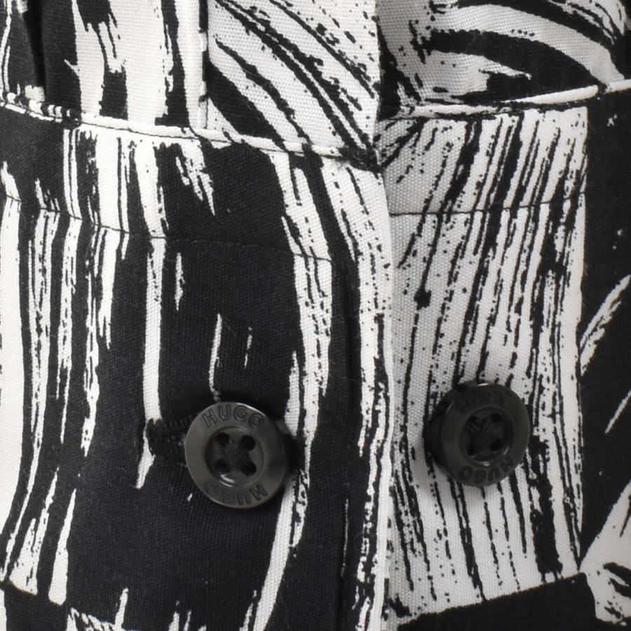 Image number 3 for HUGO Long Sleeved Ermo Shirt White And Black