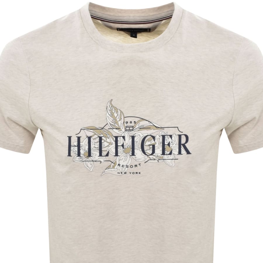 Image number 2 for Tommy Hilfiger Tropical Floral T Shirt Beige