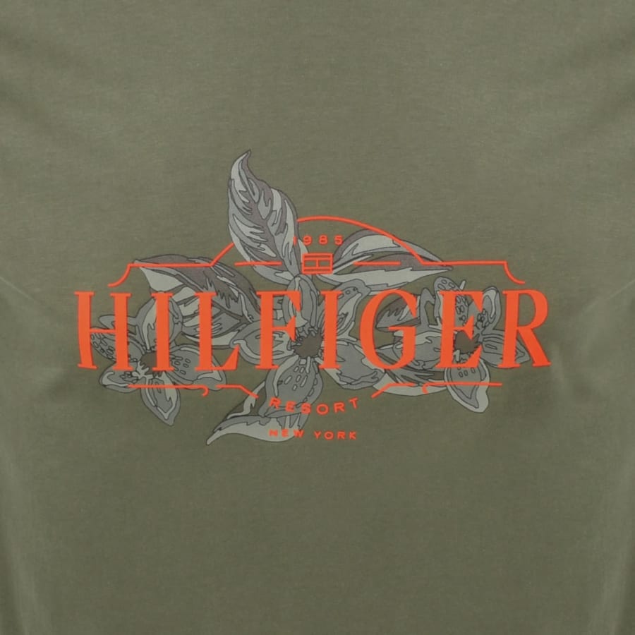 Image number 3 for Tommy Hilfiger Tropical Floral T Shirt Green