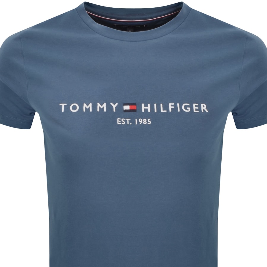 Image number 2 for Tommy Hilfiger Logo Slim Fit T Shirt Blue