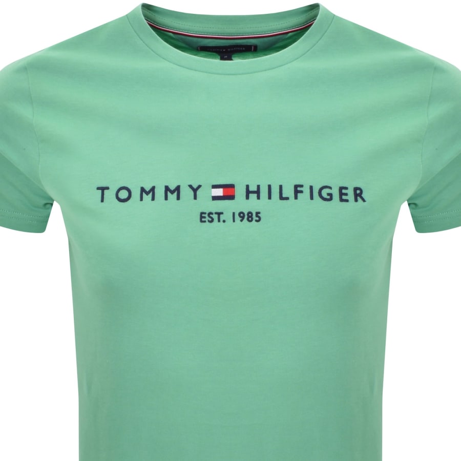 Image number 2 for Tommy Hilfiger Logo Slim Fit T Shirt Green
