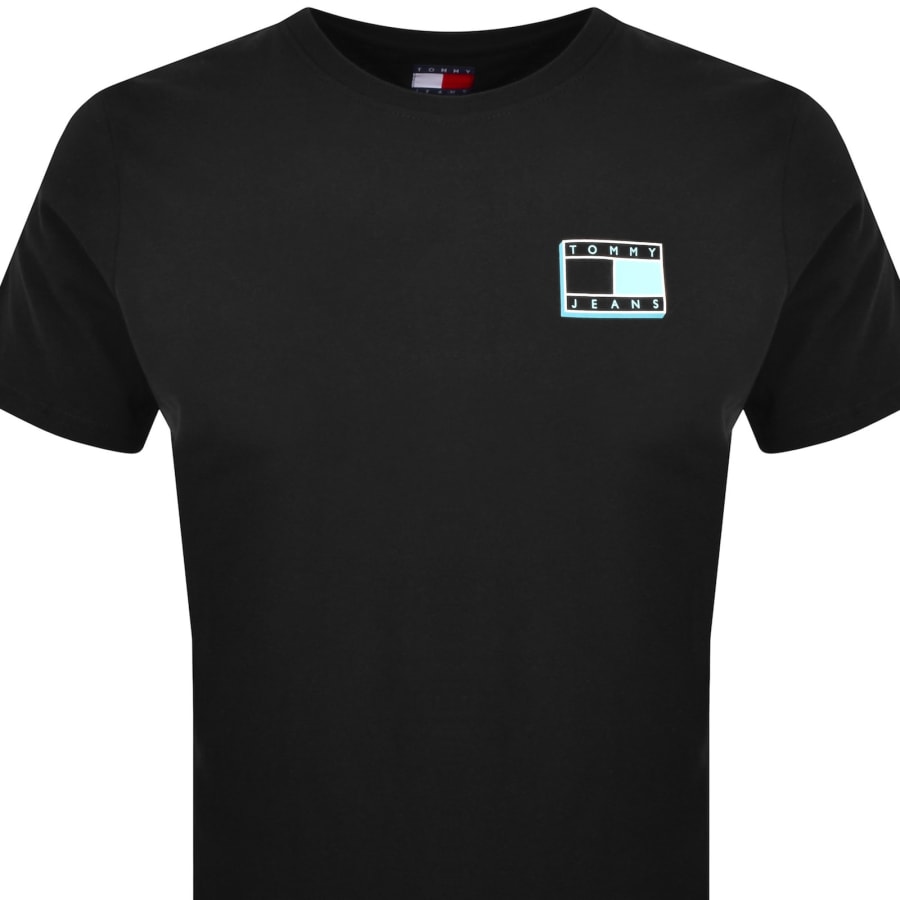 Image number 2 for Tommy Jeans Slim Pop Flag Logo T Shirt Black
