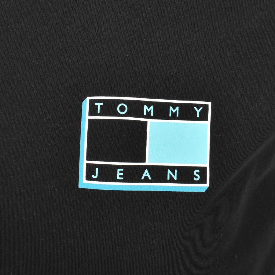 Image number 3 for Tommy Jeans Slim Pop Flag Logo T Shirt Black