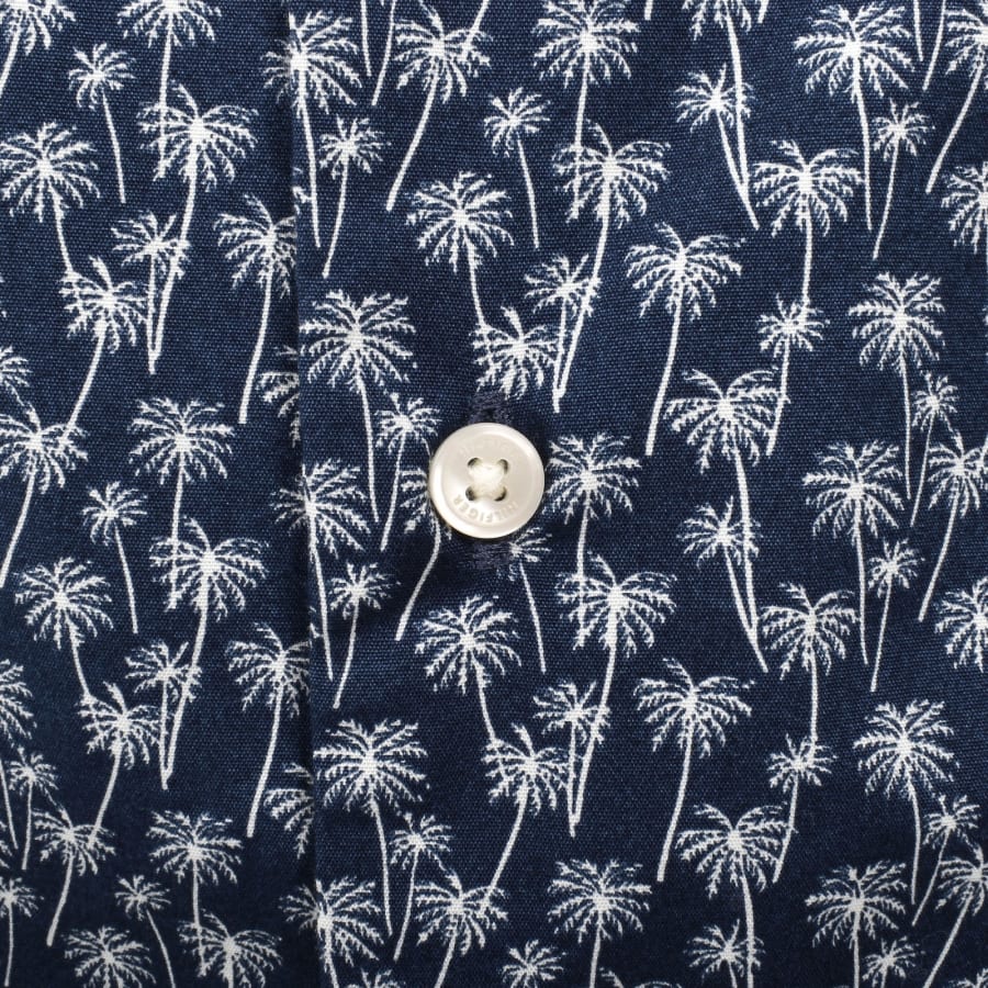Image number 4 for Tommy Hilfiger Flex Poplin Palm Print Shirt Navy