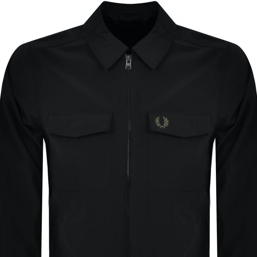 Image number 2 for Fred Perry Zip Pocket Overshirt Black
