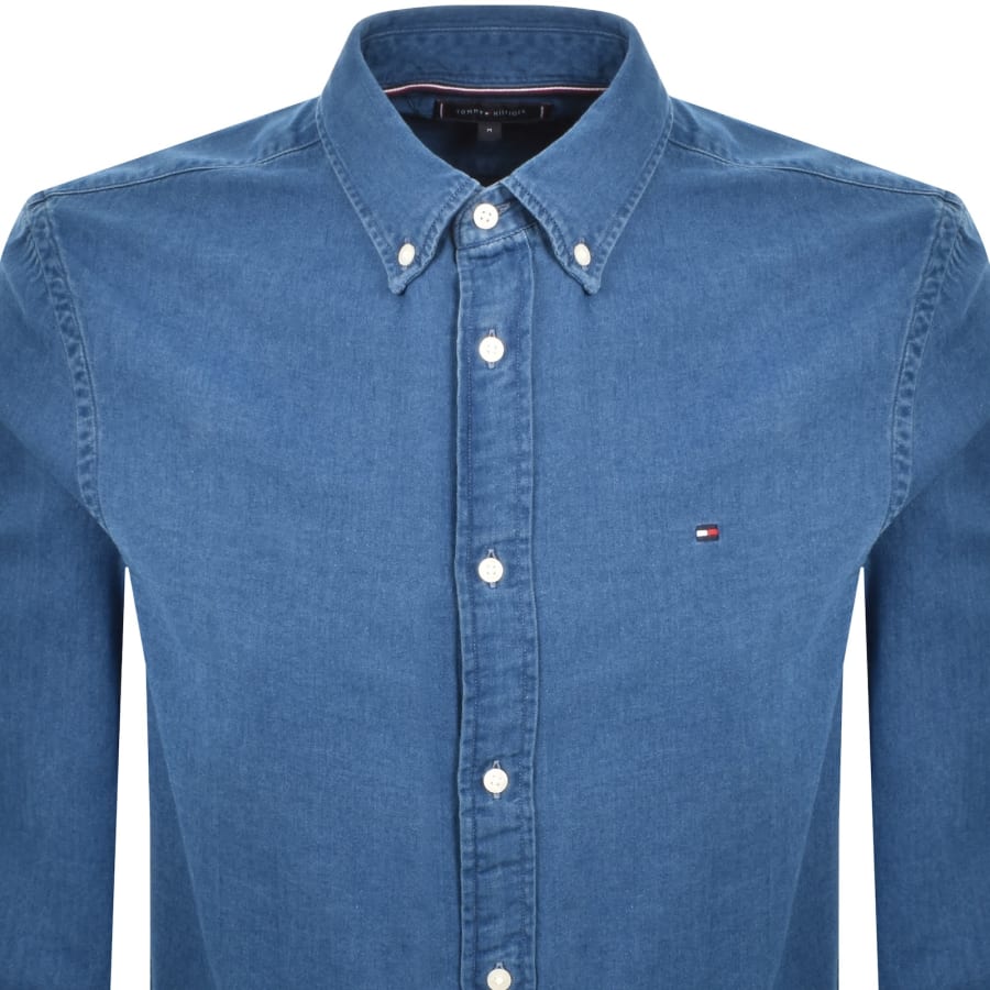 Image number 2 for Tommy Hilfiger Regular Fit Chambray Shirt Blue