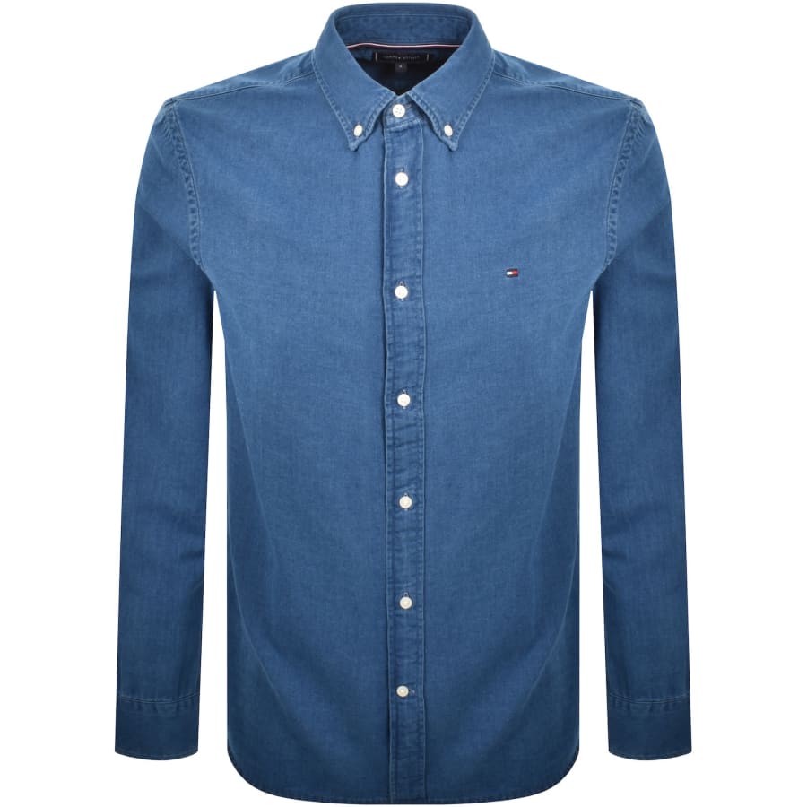Image number 1 for Tommy Hilfiger Regular Fit Chambray Shirt Blue