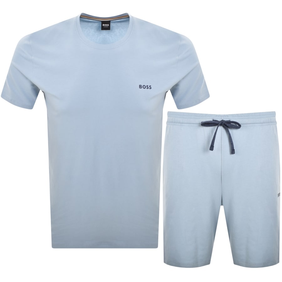 Image number 1 for BOSS Mix And Match T Shirt And Short Set Blue