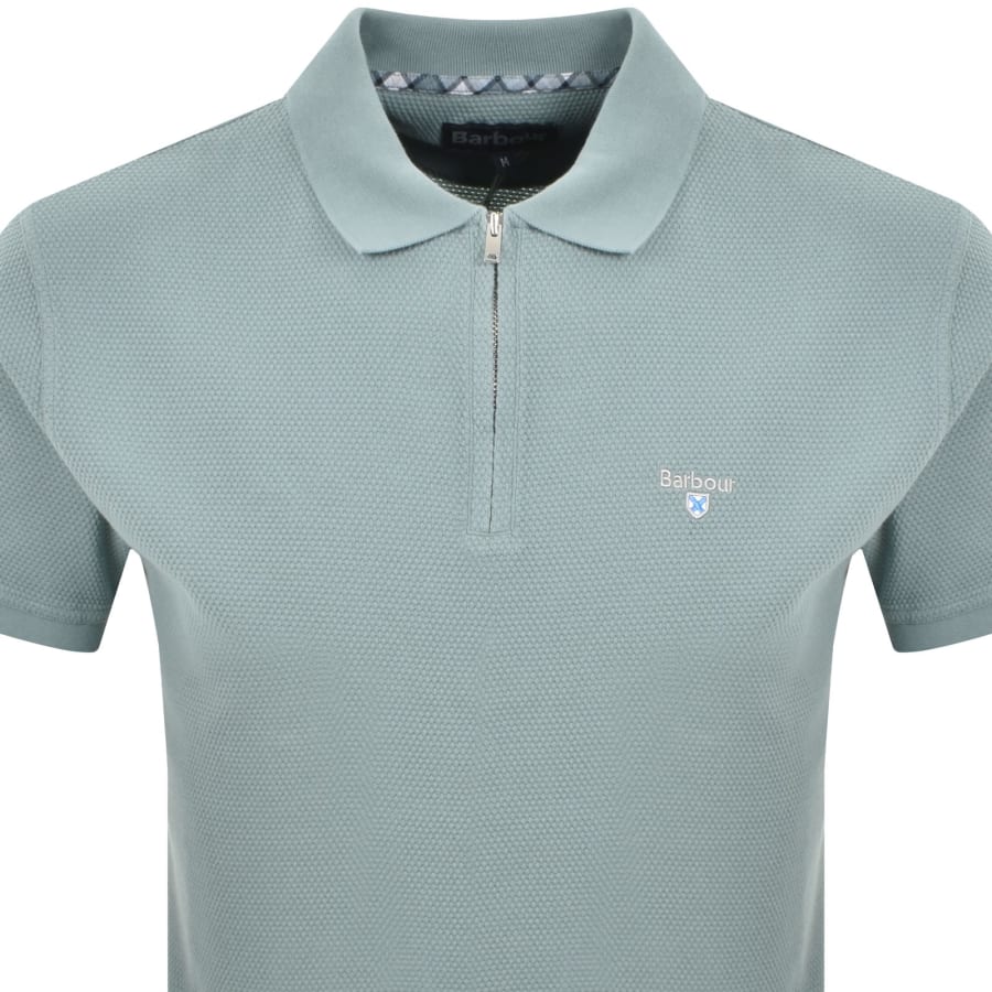 Image number 2 for Barbour Hingham Zip Polo Lead Blue