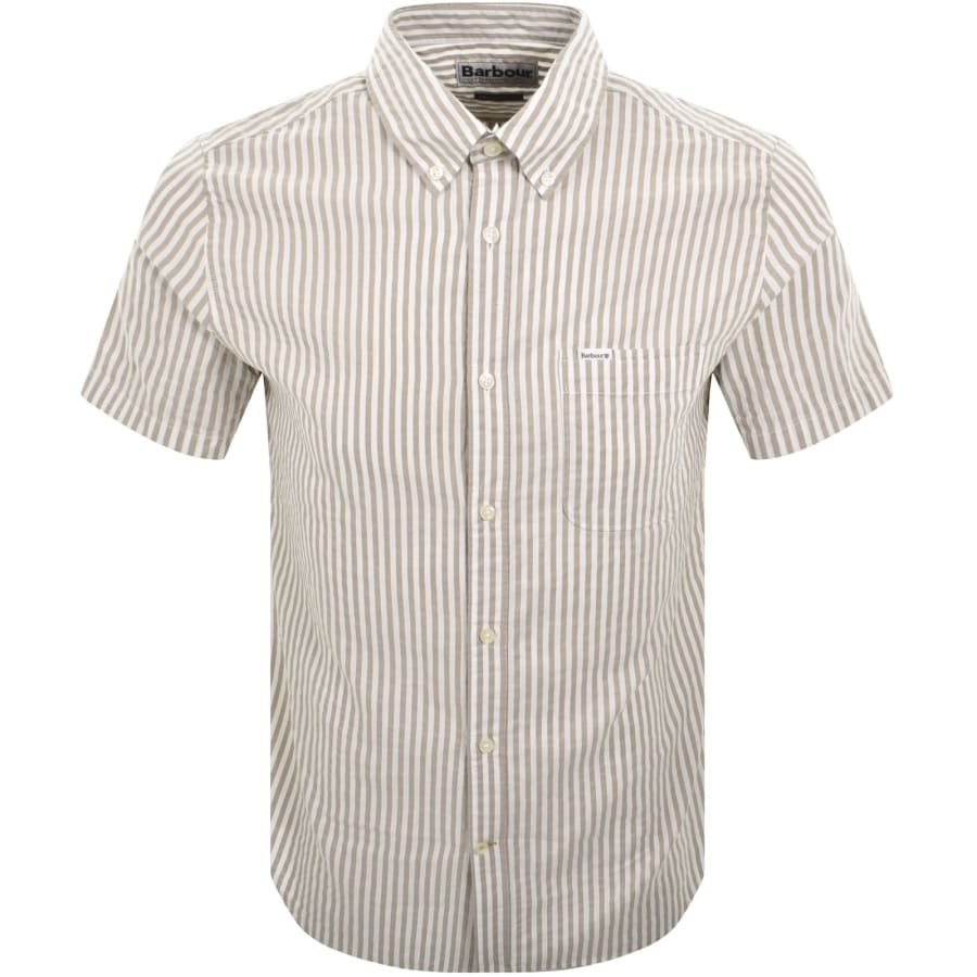 Image number 1 for Barbour Cresswell Short Sleeve Shirt Beige