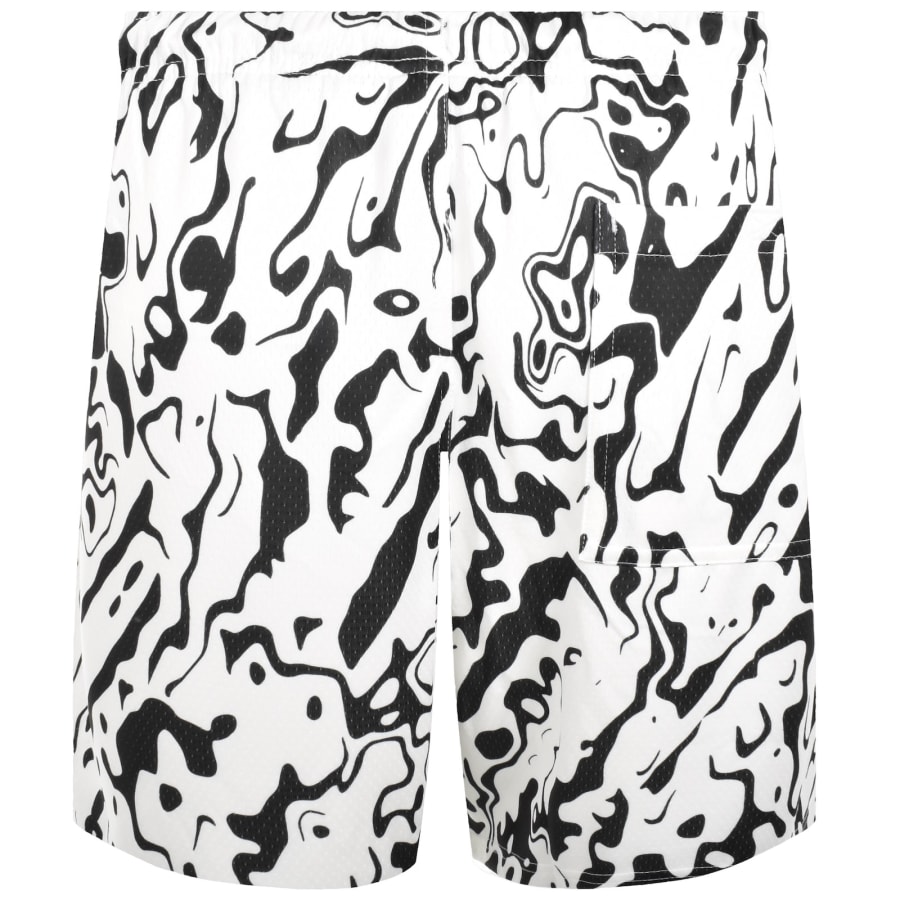 Image number 2 for Nike Club Mesh Marble Print Shorts White