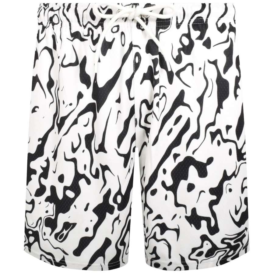 Image number 1 for Nike Club Mesh Marble Print Shorts White