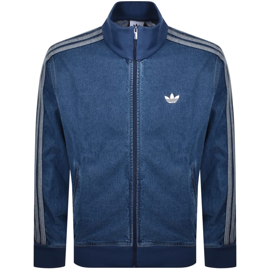 Image number 2 for adidas Originals Denim Firebird Jacket Blue