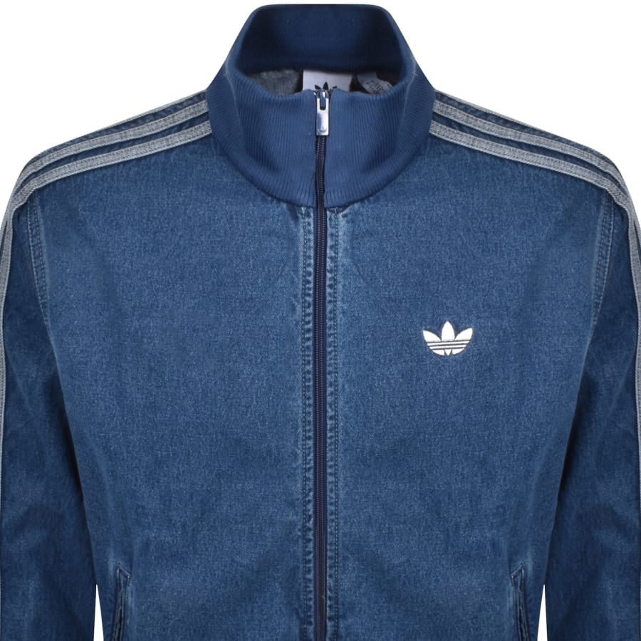Image number 3 for adidas Originals Denim Firebird Jacket Blue