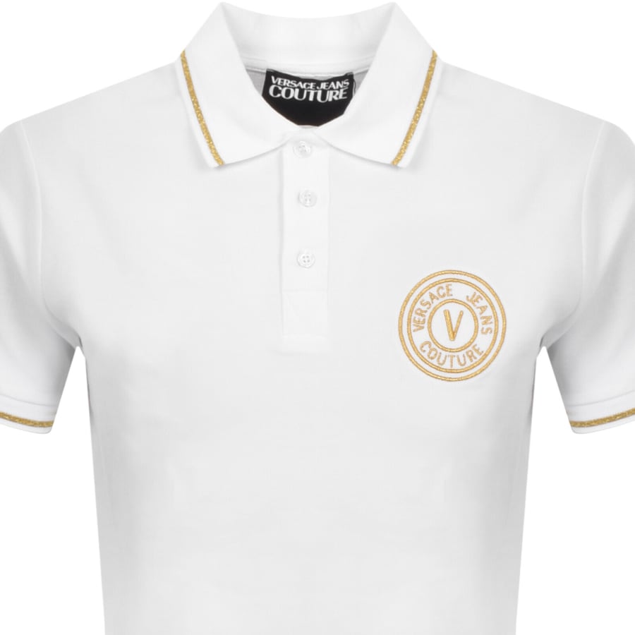 Image number 2 for Versace Jeans Couture V Emblem Polo T Shirt White