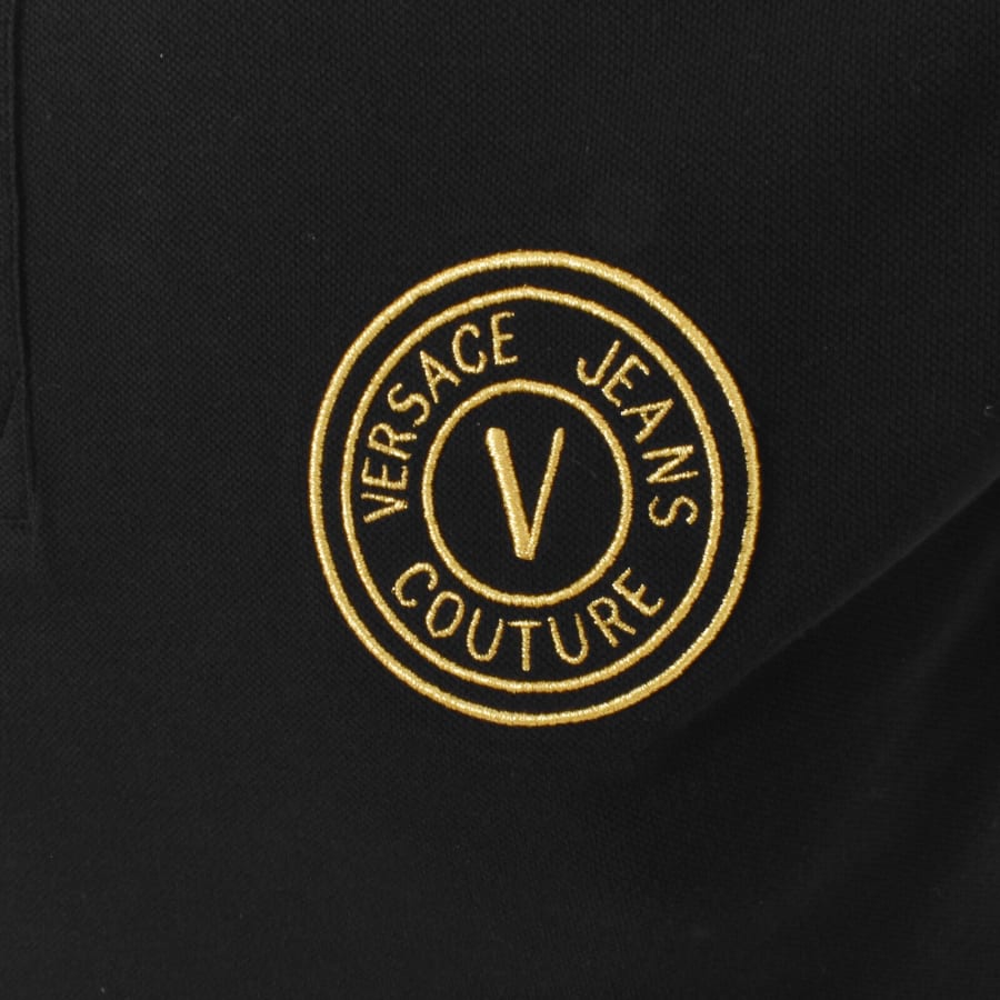 Image number 3 for Versace Jeans Couture V Emblem Polo T Shirt Black