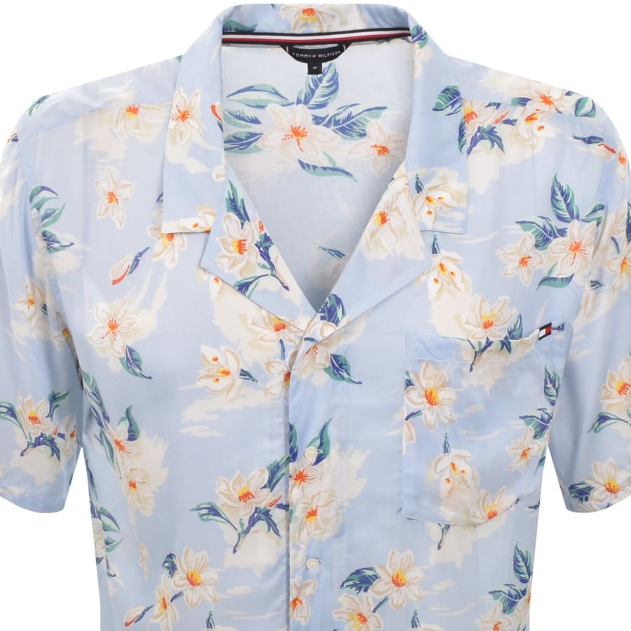 Image number 2 for Tommy Hilfiger Bowling Short Sleeve Shirt Blue