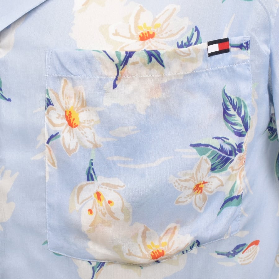 Image number 3 for Tommy Hilfiger Bowling Short Sleeve Shirt Blue