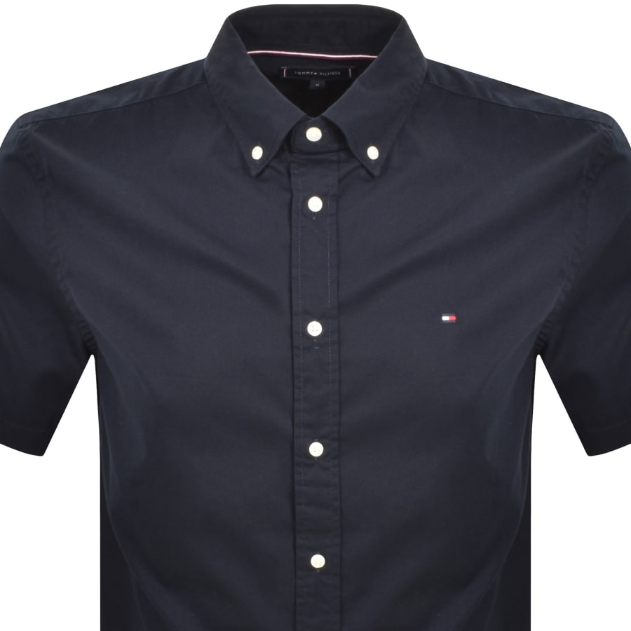 Image number 2 for Tommy Hilfiger Flex Poplin Shirt Navy