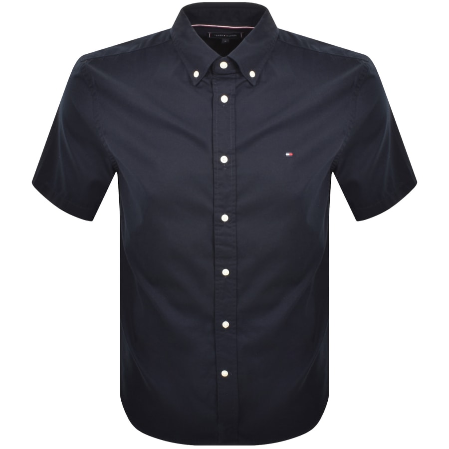 Image number 1 for Tommy Hilfiger Flex Poplin Shirt Navy