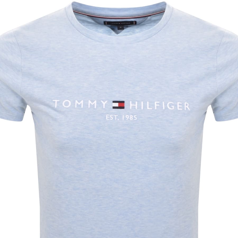 Image number 2 for Tommy Hilfiger Logo Slim Fit T Shirt Blue
