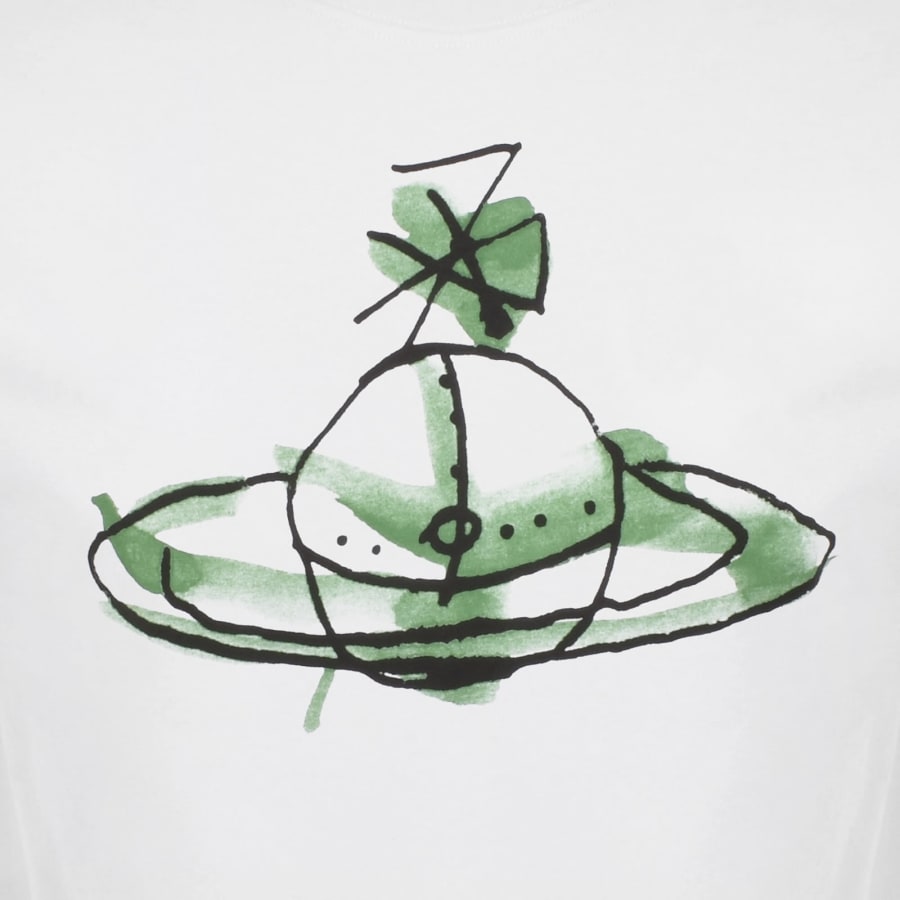 Image number 3 for Vivienne Westwood Drawn Orb Logo T Shirt White