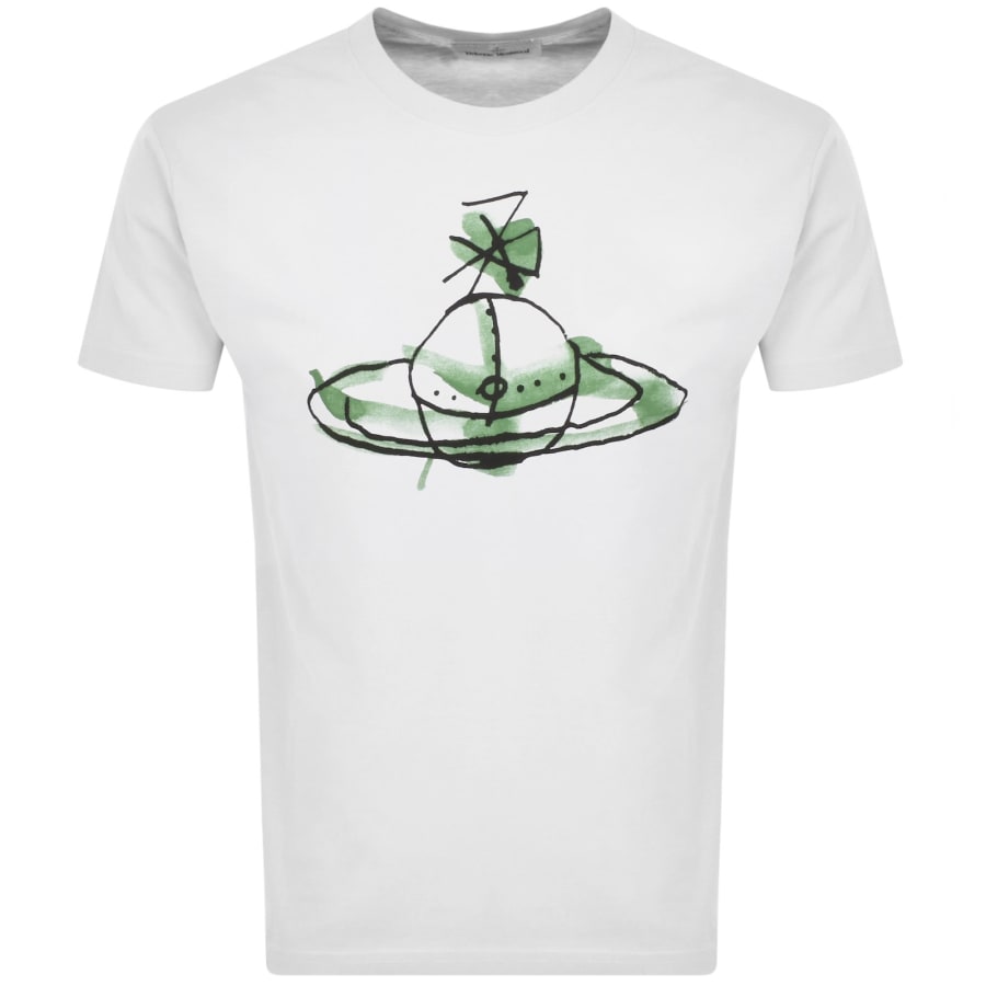 Image number 1 for Vivienne Westwood Drawn Orb Logo T Shirt White