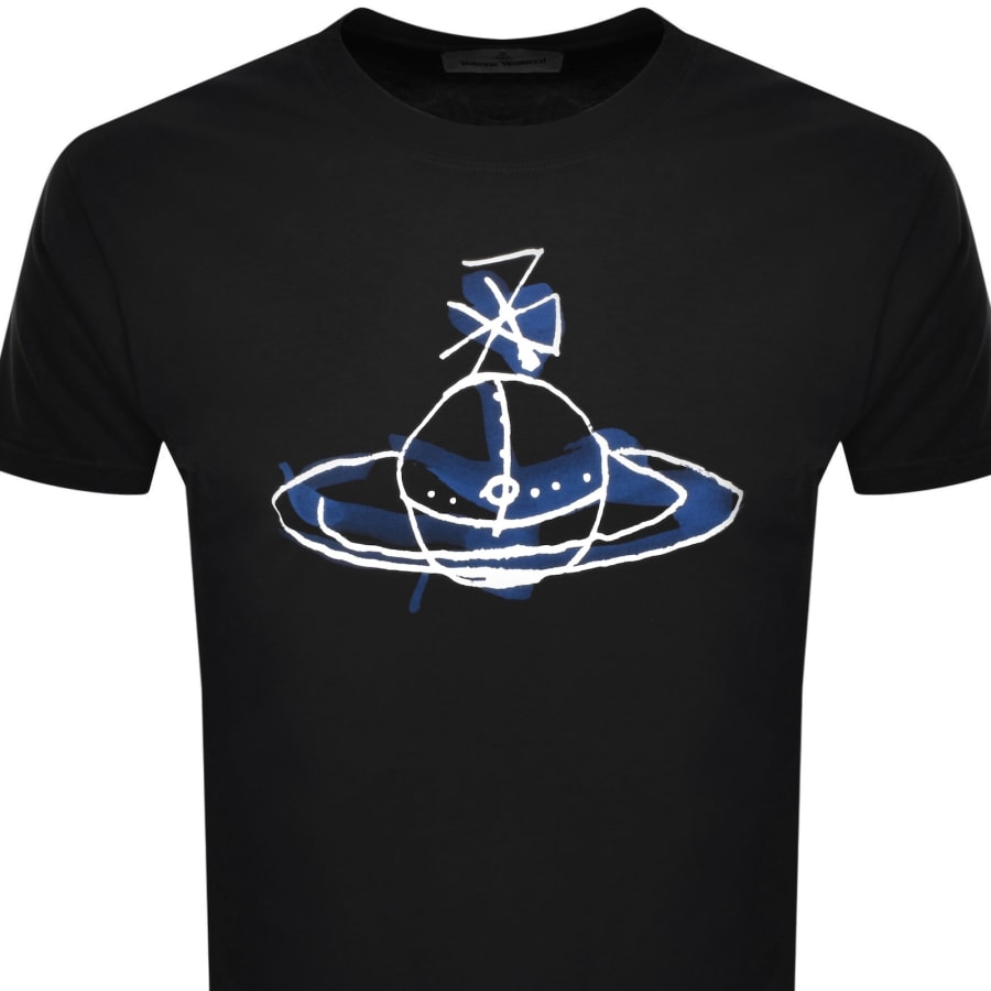 Image number 2 for Vivienne Westwood Drawn Orb Logo T Shirt Black