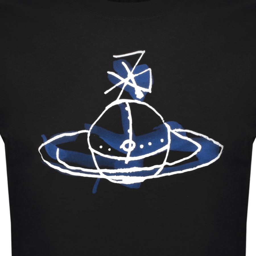 Image number 3 for Vivienne Westwood Drawn Orb Logo T Shirt Black